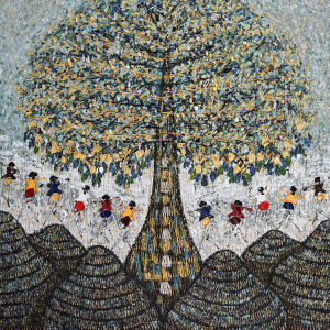 Tableau acrylique sur toile : Big tree par l'artiste peintre I Ketut Ada