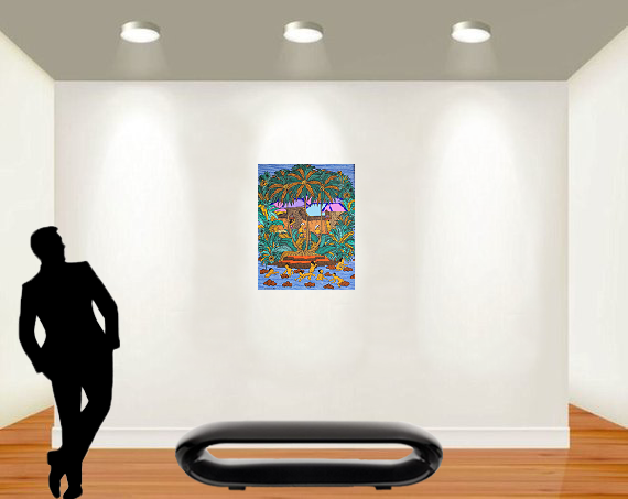 Arcrylic painting on canvas: Mandi di Laut by the artist Tagen to discover on www.my-obe.com