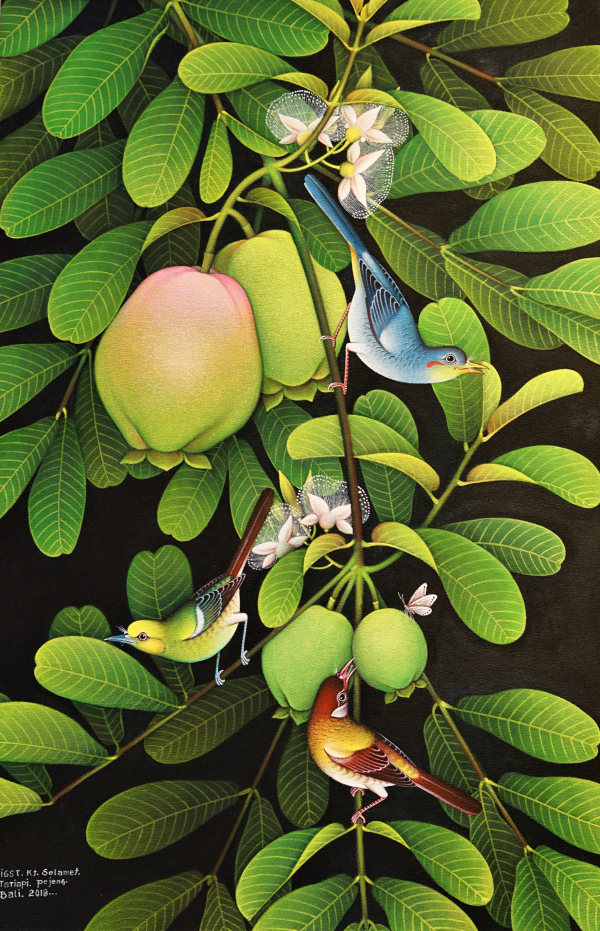 Tableau huile sur toile : Guava par l'artiste peintre I Gusti Ketut Selamet