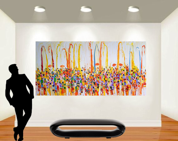 Acrylic painting on canvas : Ceremony by the artist Nanang Lugonto to discover on www.my-obe.com