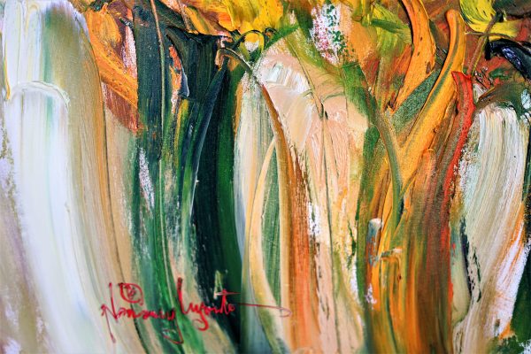 Tableau acrylique sur toile : Sun flowers par l'artiste peintre Nanang Lugonto